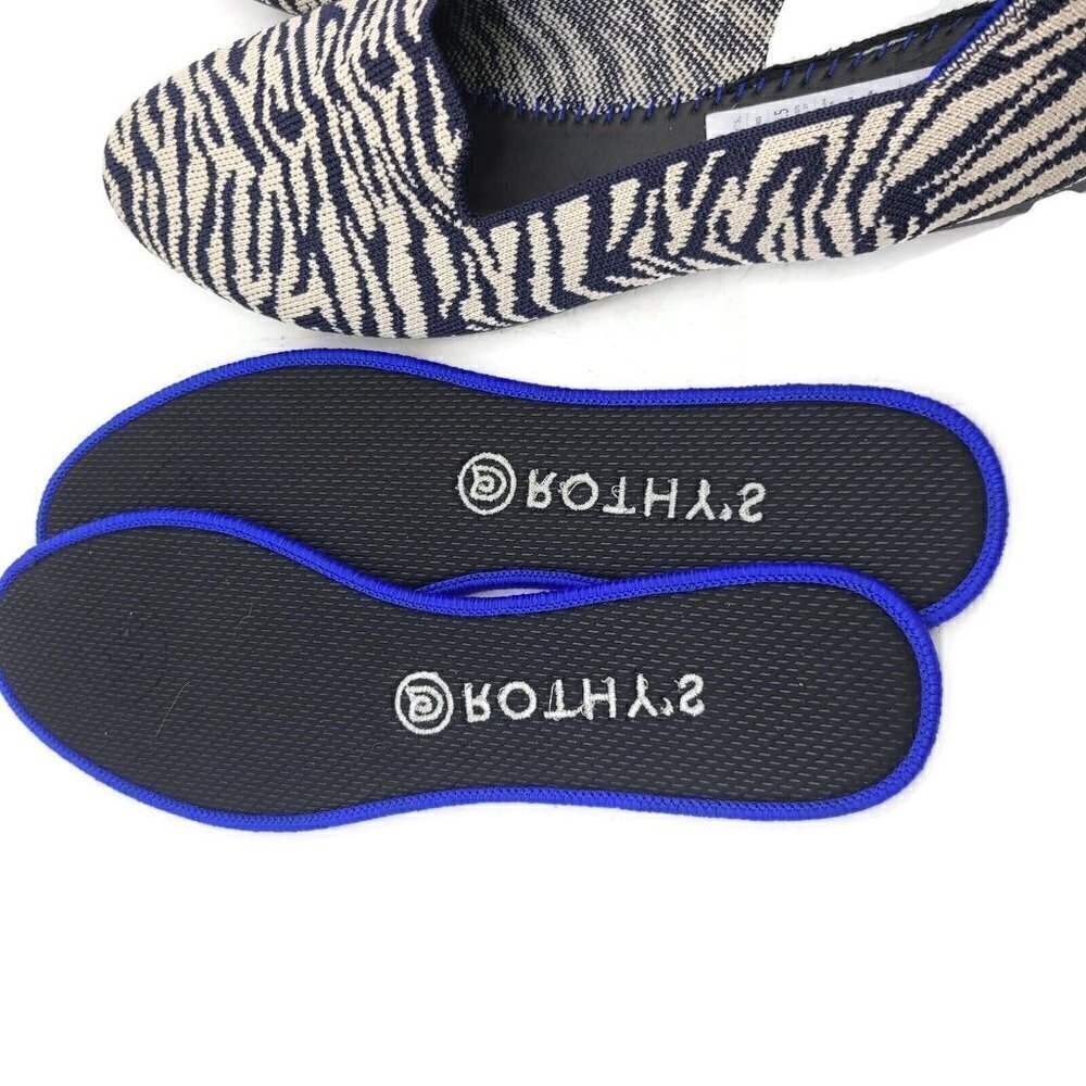 New Rothy's The Loafer Zebra Womens 10.5 Flats Shoes Navy Blue - Picture 8 of 8